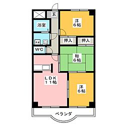 ソシエ2001 3LDKの間取図画像