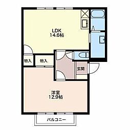 アレイ21A 1LDKの間取図画像