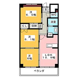 ラ・ミノール2 3LDKの間取図画像