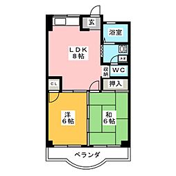 ファミール上松 2LDKの間取図画像