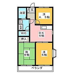 グランドハイム21 3DKの間取図画像