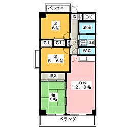 カーサ薬師寺 3LDKの間取図画像