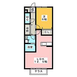 グラシア 1LDKの間取図画像