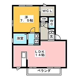 ファミリエA 1LDKの間取図画像