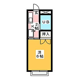 ハイツ小川 1Kの間取図画像