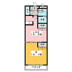 エバークレスト 1LDKの間取図画像