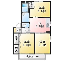 beamsB 3Kの間取図画像
