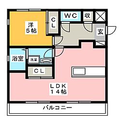 プリマヴェーラモリ 1LDKの間取図画像