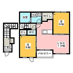 コネクト 2LDKの間取図画像