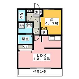 サン・パレス 1LDKの間取図画像