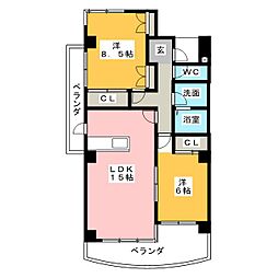 B・Flat180 2LDKの間取図画像