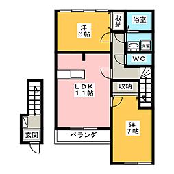 メリーシャトレーン 2LDKの間取図画像