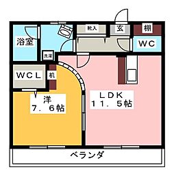 ハイライフウイング 1LDKの間取図画像