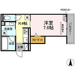 raum Y 1Kの間取図画像