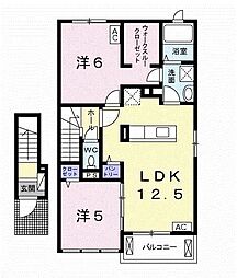 ノーブルグラス2 2LDKの間取図画像