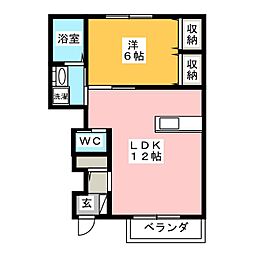 フェリーチェ2 1LDKの間取図画像