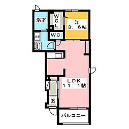 REA光 1LDKの間取図画像
