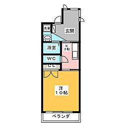 E・Sword154 1Kの間取図画像
