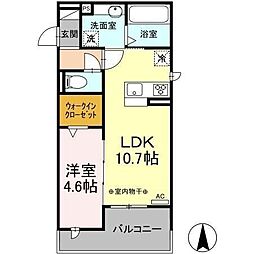 D-ROOM六条福寿町 1LDKの間取図画像