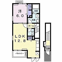 クレイン 1LDKの間取図画像