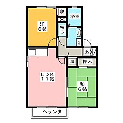 グランホリゾンB 2LDKの間取図画像