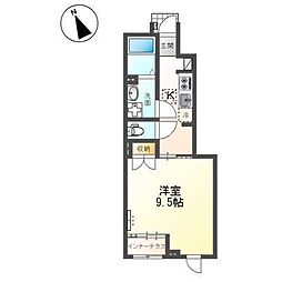 branche'IV(ブランシェIV) 1Kの間取図画像