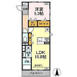 セレスティアみやまち 1LDKの間取図画像
