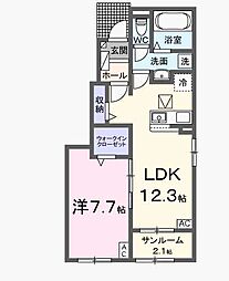 ReiRan(レイラン)I 1LDKの間取図画像