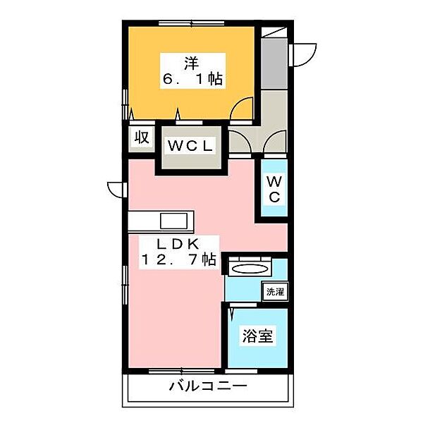 Dream HouseII 211｜岐阜県岐阜市折立(賃貸アパート1LDK・2階・46.18㎡)の写真 その2