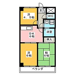 パセール長良 3DKの間取図画像