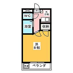 ドゥアバンス 1Kの間取図画像