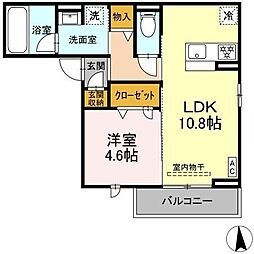 セレスティア長良福光 1LDKの間取図画像