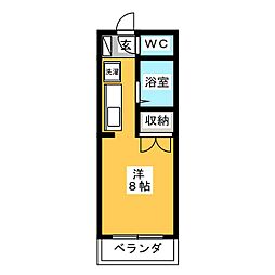 第1ハイツタマキ ワンルームの間取図画像