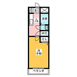 武藤コーポ 1Kの間取図画像