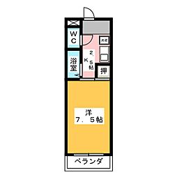 スカイレジデンス 1Kの間取図画像