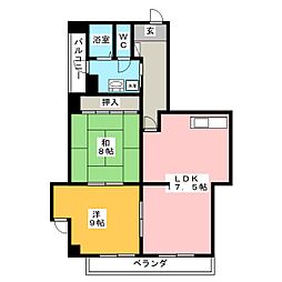 フレシール 2LDKの間取図画像
