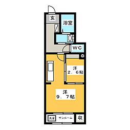 ナチュール ワンルームの間取図画像