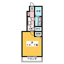 フィオーレ 1Kの間取図画像