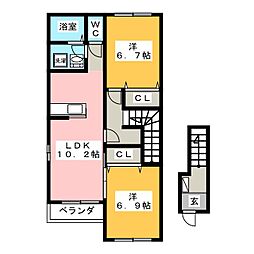 フォルゴットながら 2LDKの間取図画像