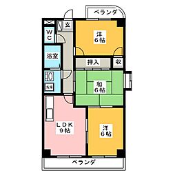グランデグ21K 3LDKの間取図画像