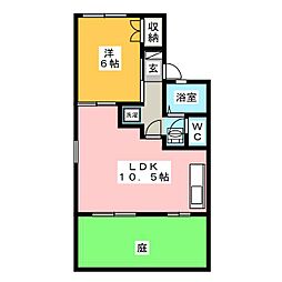 フランドール 1LDKの間取図画像