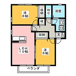 ウィルモアハピネス 2LDKの間取図画像