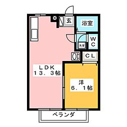 ハイムヴェルフォンヌ 1LDKの間取図画像