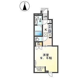 ノアレット 1Kの間取図画像