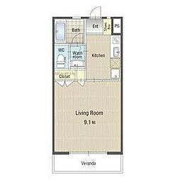 U・TOPIA44 1Kの間取図画像