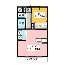 サンプレイス 1LDKの間取図画像