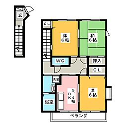 HAPPYSTARMATAMARU 3DKの間取図画像