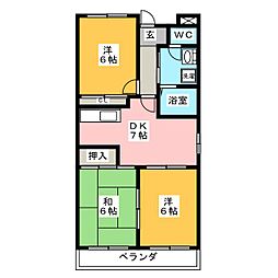 ルネスフクミツ 3DKの間取図画像