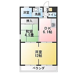 ライトハウス 2DKの間取図画像