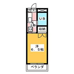 リズスクエア北棟 1Kの間取図画像